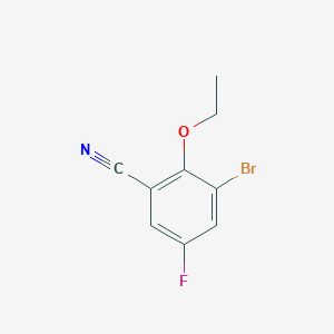 molecular formula C9H7BrFNO B13911026 3-Bromo-2-ethoxy-5-fluorobenzonitrile 