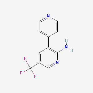 molecular formula C11H8F3N3 B1391105 3-(Pyridin-4-yl)-5-(trifluoromethyl)pyridin-2-amine CAS No. 1214371-09-1