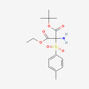 molecular formula C16H23NO6S B13911056 3-O-tert-butyl 1-O-ethyl 2-amino-2-(4-methylphenyl)sulfonylpropanedioate 