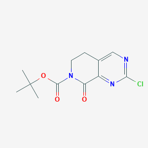 molecular formula C12H14ClN3O3 B13911060 Tert-butyl 2-chloro-8-oxo-5,6-dihydropyrido[3,4-d]pyrimidine-7-carboxylate 