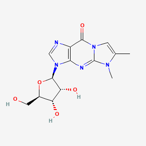 molecular formula C14H17N5O5 B13911079 3-[(2R,3R,4S,5R)-3,4-dihydroxy-5-(hydroxymethyl)oxolan-2-yl]-5,6-dimethylimidazo[1,2-a]purin-9-one 