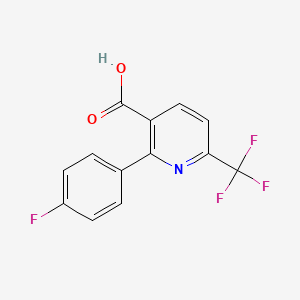 molecular formula C13H7F4NO2 B1391108 2-(4-Fluorophenyl)-6-(trifluoromethyl)nicotinic acid CAS No. 890301-96-9