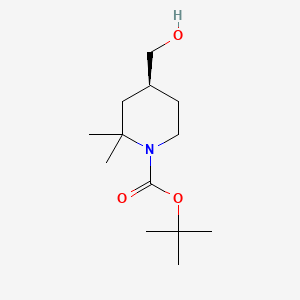 molecular formula C13H25NO3 B13911103 tert-butyl (4S)-4-(hydroxymethyl)-2,2-dimethyl-piperidine-1-carboxylate 