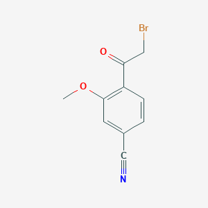 molecular formula C10H8BrNO2 B13911117 4-(2-Bromoacetyl)-3-methoxybenzonitrile CAS No. 102361-96-6