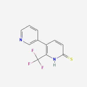 molecular formula C11H7F3N2S B1391125 5-(Pyridin-3-yl)-6-(trifluoromethyl)pyridine-2-thiol CAS No. 1214339-09-9