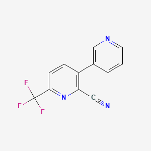 molecular formula C12H6F3N3 B1391126 3-(Pyridin-3-yl)-6-(trifluoromethyl)picolinonitrile CAS No. 1214368-95-2