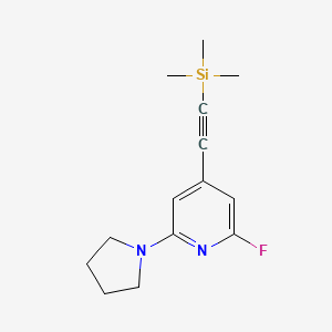 molecular formula C14H19FN2Si B1391130 2-Fluoro-6-(pyrrolidin-1-YL)-4-((trimethylsilyl)-ethynyl)pyridine CAS No. 1228665-47-1