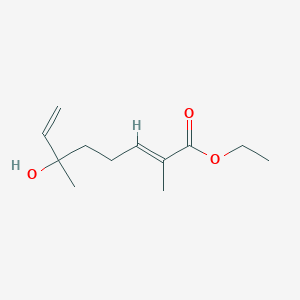 molecular formula C12H20O3 B13911312 Ethyl (E)-6-Hydroxy-2,6-dimethylocta-2,7-dienoate 