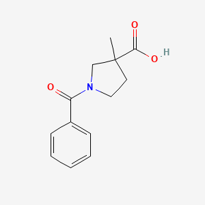 molecular formula C13H15NO3 B13911339 1-Benzoyl-3-methyl-pyrrolidine-3-carboxylic acid 