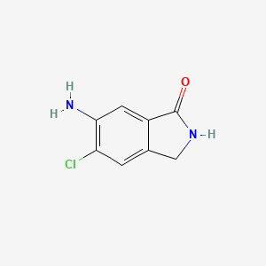 molecular formula C8H7ClN2O B13911355 6-Amino-5-chloro-2,3-dihydro-1H-isoindol-1-one 