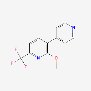 molecular formula C12H9F3N2O B1391136 2-Methoxy-3-(pyridin-4-yl)-6-(trifluoromethyl)pyridine CAS No. 1214336-08-9