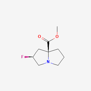 molecular formula C9H14FNO2 B13911360 Methyl (2S,8S)-2-fluoro-1,2,3,5,6,7-hexahydropyrrolizine-8-carboxylate 