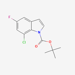 molecular formula C13H13ClFNO2 B13911393 tert-butyl 7-chloro-5-fluoro-1H-indole-1-carboxylate 