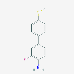 molecular formula C13H12FNS B13911415 3-Fluoro-4'-(methylsulfanyl)[1,1'-biphenyl]-4-amine 