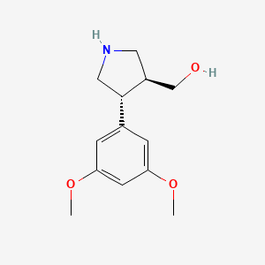 molecular formula C13H19NO3 B13911419 [(3S,4R)-4-(3,5-dimethoxyphenyl)pyrrolidin-3-yl]methanol hydrochloride 