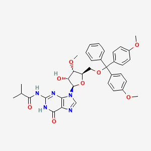 molecular formula C36H39N5O8 B13911477 N-[9-[(2R,3R,4S,5R)-5-[[bis(4-methoxyphenyl)-phenylmethoxy]methyl]-3-hydroxy-4-methoxyoxolan-2-yl]-6-oxo-1H-purin-2-yl]-2-methylpropanamide 