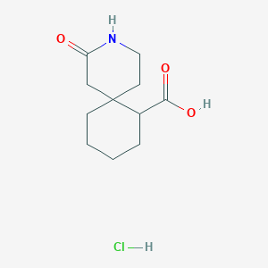 molecular formula C11H18ClNO3 B13911494 4-Oxo-3-azaspiro[5.5]undecane-11-carboxylic acid;hydrochloride 