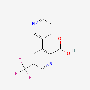 molecular formula C12H7F3N2O2 B1391152 3-(吡啶-3-基)-5-(三氟甲基)吡啶甲酸 CAS No. 1214337-43-5