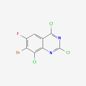 molecular formula C8HBrCl3FN2 B13911521 7-Bromo-2,4,8-trichloro-6-fluoroquinazoline 