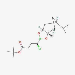 molecular formula C18H30BClO4 B13911610 tert-butyl (4R)-4-chloro-4-[(1R,2R,6S,8R)-2,9,9-trimethyl-3,5-dioxa-4-boratricyclo[6.1.1.02,6]decan-4-yl]butanoate 