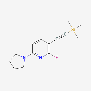 molecular formula C14H19FN2Si B1391167 2-Fluoro-6-(pyrrolidin-1-YL)-3-((trimethylsilyl)-ethynyl)pyridine CAS No. 1203499-05-1