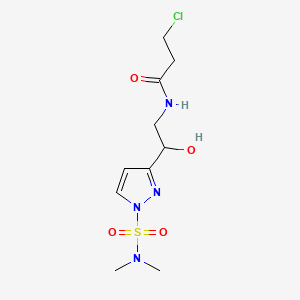 molecular formula C10H17ClN4O4S B13911679 3-chloro-N-[2-[1-(dimethylsulfamoyl)pyrazol-3-yl]-2-hydroxy-ethyl]propanamide 