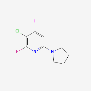 molecular formula C9H9ClFIN2 B1391169 3-氯-2-氟-4-碘-6-(吡咯啉-1-基)-吡啶 CAS No. 1228666-54-3