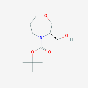 molecular formula C11H21NO4 B13911778 Tert-butyl (3S)-3-(hydroxymethyl)-1,4-oxazepane-4-carboxylate 