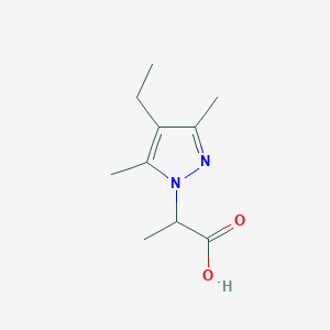 molecular formula C10H16N2O2 B1391178 2-(4-Ethyl-3,5-dimethyl-1H-pyrazol-1-yl)propanoic acid CAS No. 1217862-44-6