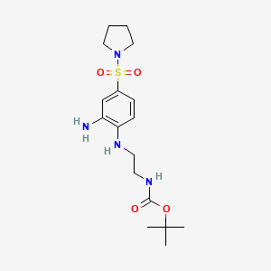 molecular formula C17H28N4O4S B1391180 tert-Butyl (2-{[2-amino-4-(pyrrolidin-1-ylsulfonyl)phenyl]amino}ethyl)carbamate CAS No. 1021285-53-9