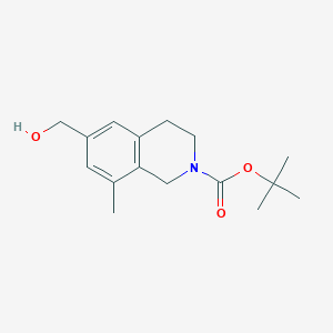 molecular formula C16H23NO3 B13911886 tert-butyl 3,4-dihydro-6-(hydroxymethyl)-8-methylisoquinoline-2(1H)-carboxylate 