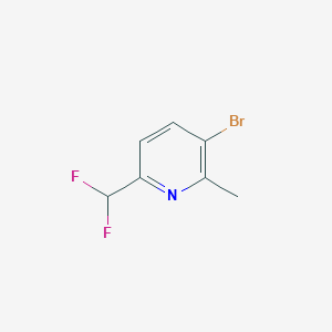 molecular formula C7H6BrF2N B13911922 3-Bromo-6-(difluoromethyl)-2-methylpyridine 