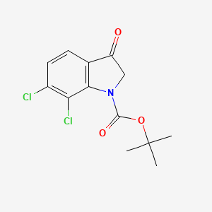 molecular formula C13H13Cl2NO3 B13911929 tert-butyl 6,7-dichloro-3-oxo-2H-indole-1-carboxylate 