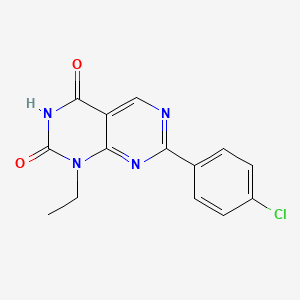 molecular formula C14H11ClN4O2 B1391194 7-(4-氯苯基)-1-乙基嘧啶并[4,5-d]嘧啶-2,4(1H,3H)-二酮 CAS No. 1031605-64-7