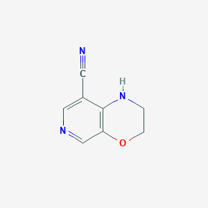 molecular formula C8H7N3O B1391195 2,3-二氢-1H-吡啶并[3,4-b][1,4]恶嗪-8-腈 CAS No. 1228666-02-1