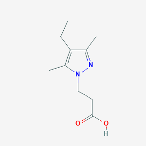molecular formula C10H16N2O2 B1391196 3-(4-乙基-3,5-二甲基-1H-吡唑-1-基)丙酸 CAS No. 1177317-50-8
