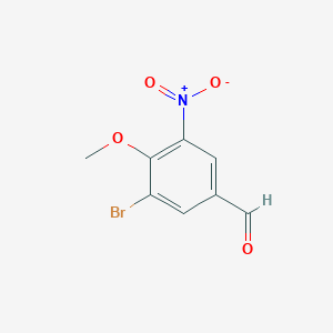 molecular formula C8H6BrNO4 B13911962 3-Bromo-4-methoxy-5-nitrobenzaldehyde 