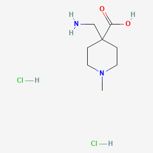 molecular formula C8H18Cl2N2O2 B13911966 4-(Aminomethyl)-1-methyl-piperidine-4-carboxylic acid;dihydrochloride 