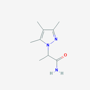 molecular formula C9H15N3O B1391197 2-(3,4,5-三甲基-1H-吡唑-1-基)丙酰胺 CAS No. 1217862-98-0