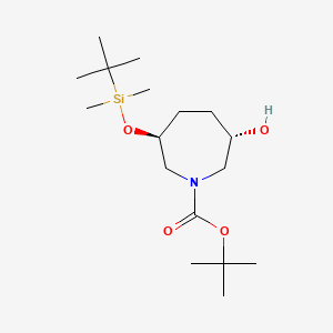 molecular formula C17H35NO4Si B13911982 Tert-butyl (3S,6S)-3-[tert-butyl(dimethyl)silyl]oxy-6-hydroxy-azepane-1-carboxylate 