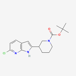 1-Piperidinecarboxylic acid, 3-(6-chloro-1H-pyrrolo[2,3-b]pyridin-2-yl)-, 1,1-dimethylethyl ester