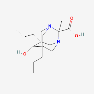 molecular formula C16H28N2O3 B13912006 6-Hydroxy-2-methyl-5,7-dipropyl-1,3-diazaadamantane-2-carboxylic acid 