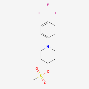 molecular formula C13H16F3NO3S B13912010 1-(4-(Trifluoromethyl)phenyl)piperidin-4-yl methanesulfonate 