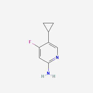 molecular formula C8H9FN2 B13912016 5-Cyclopropyl-4-fluoro-2-pyridinamine 