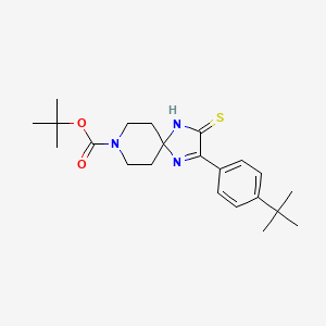 molecular formula C22H31N3O2S B1391204 叔丁基2-(4-叔丁基苯基)-3-硫代-1,4,8-三氮杂螺[4.5]癸-1-烯-8-羧酸酯 CAS No. 892295-79-3