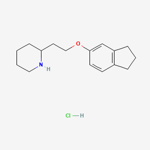 molecular formula C16H24ClNO B1391209 2-[2-(2,3-Dihydro-1H-inden-5-yloxy)ethyl]-piperidine hydrochloride CAS No. 1185303-73-4