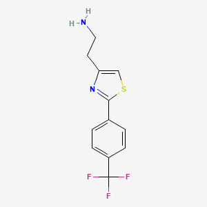 molecular formula C12H11F3N2S B13912094 2-{2-[4-(Trifluoromethyl)phenyl]-1,3-thiazol-4-yl}ethanamine 