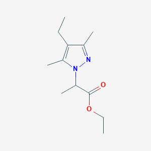 molecular formula C12H20N2O2 B1391210 Ethyl 2-(4-ethyl-3,5-dimethyl-1H-pyrazol-1-yl)propanoate CAS No. 1217863-07-4