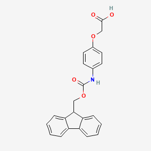 molecular formula C23H19NO5 B1391212 (4-{[(9H-芴-9-基甲氧羰基]-氨基}苯氧基)乙酸 CAS No. 1217863-10-9