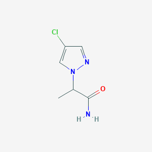 molecular formula C6H8ClN3O B1391214 1-(4-クロロ-1H-ピラゾール-1-イル)プロパンアミド CAS No. 1205841-05-9